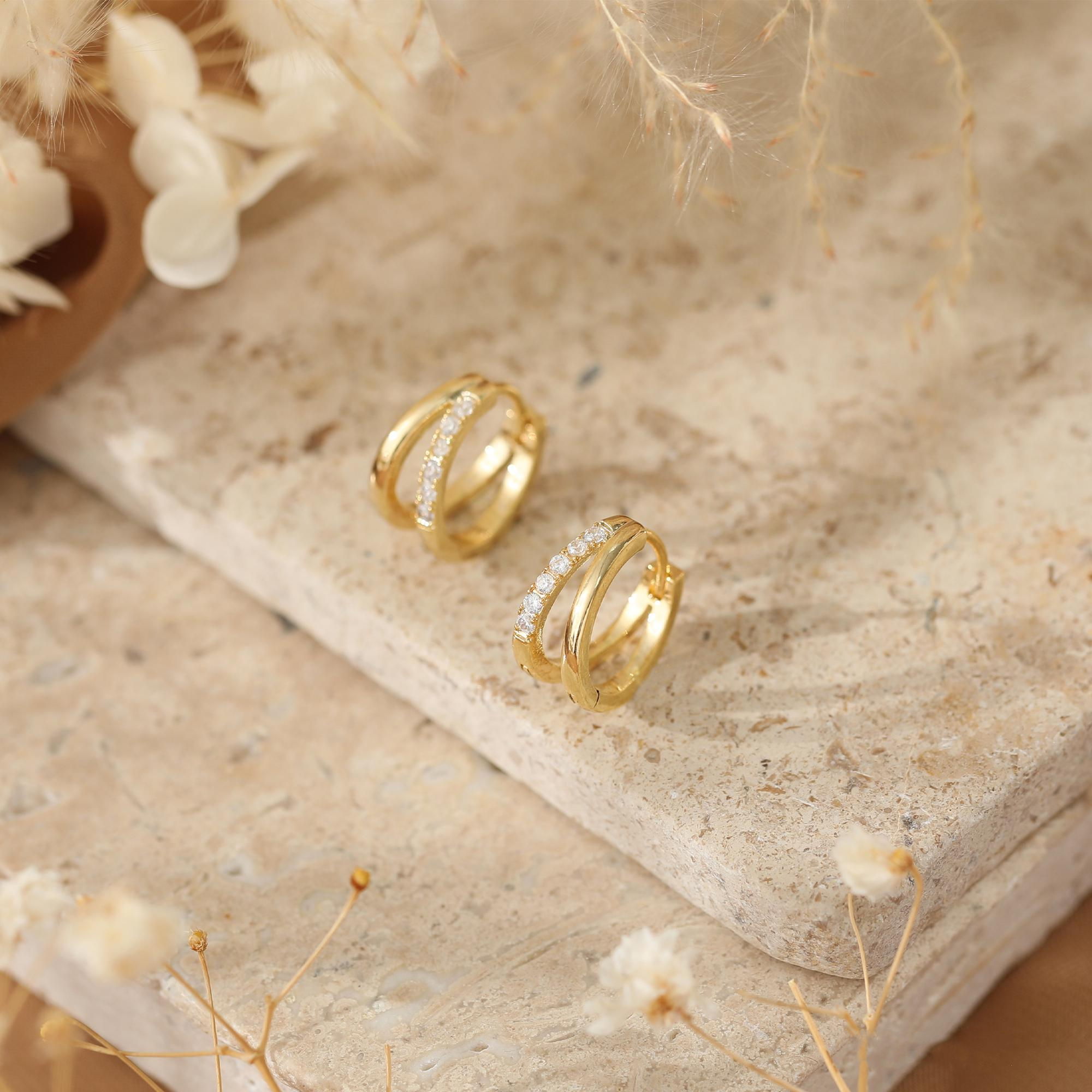 Double Hoop Huggie Earrings(2 PCS)