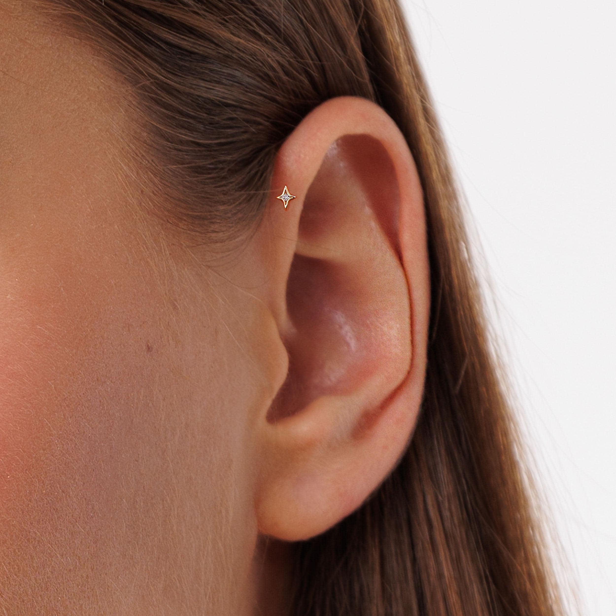 Sterling Silver Tiny Star Labret (1 PC)