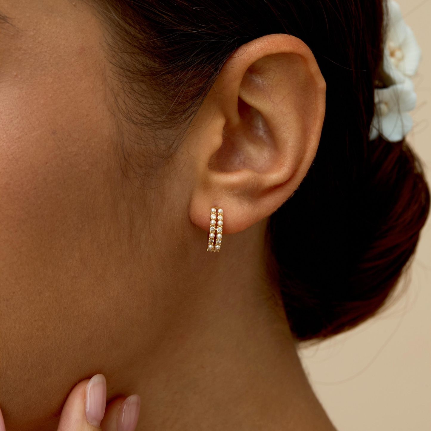 Diamond Pearl Earrings(2 PCS)