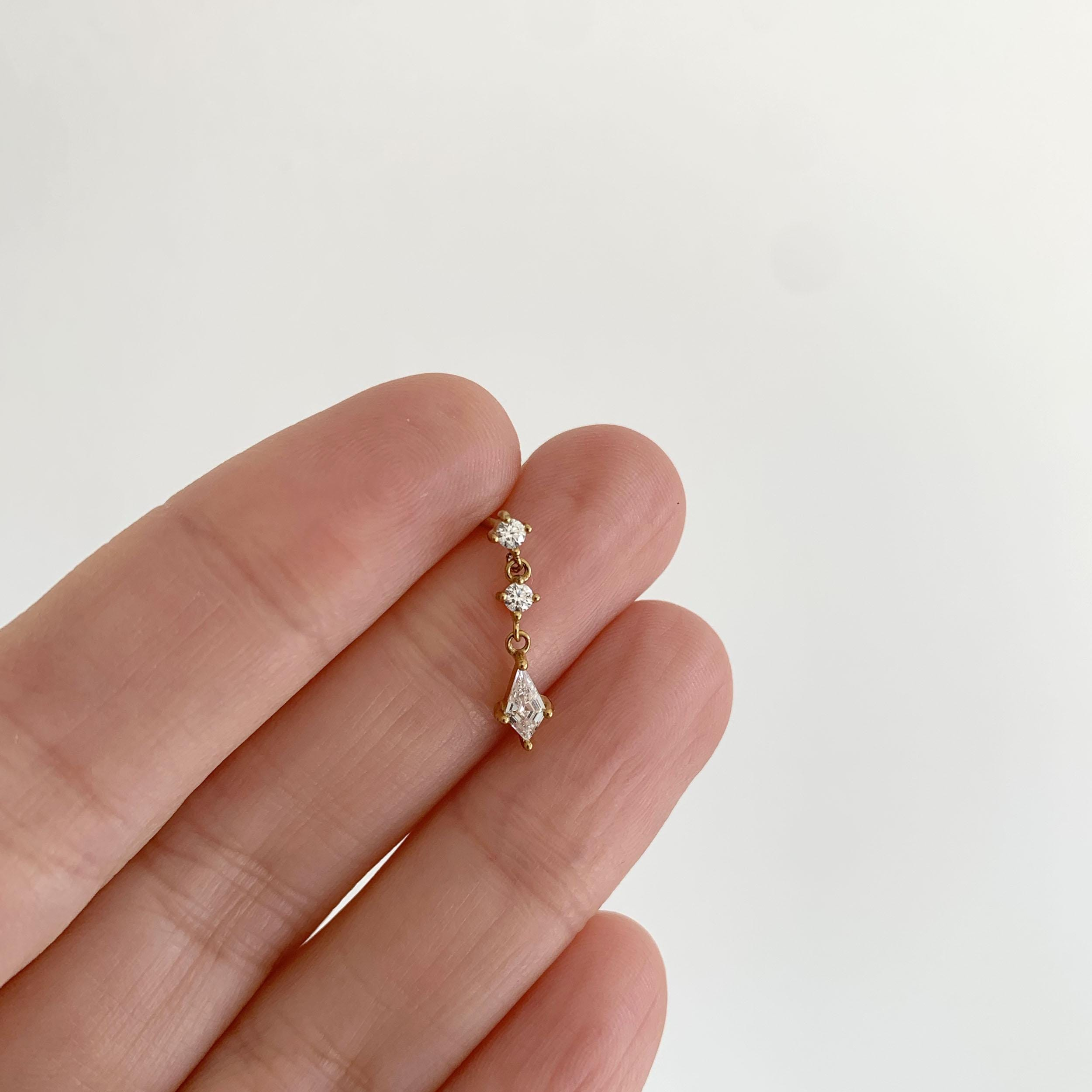 Sterling Silver Cz Dangle Labret (1 PC)