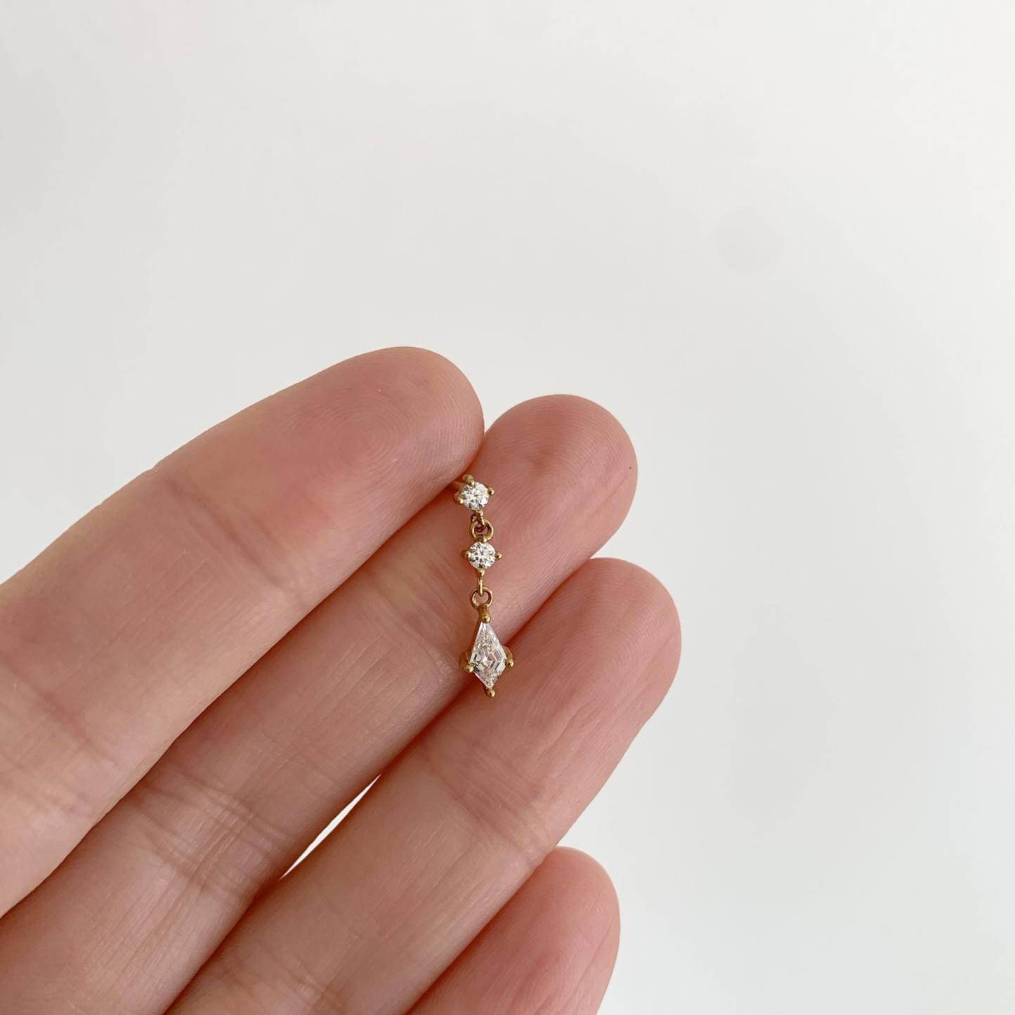 Sterling Silver Cz Dangle Labret (1 PC)