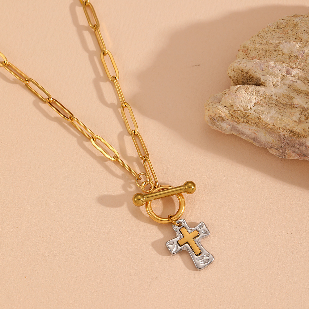 Hammered Cross Necklace
