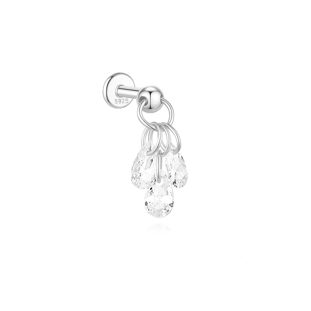 CZ Drop Flat Back Stud