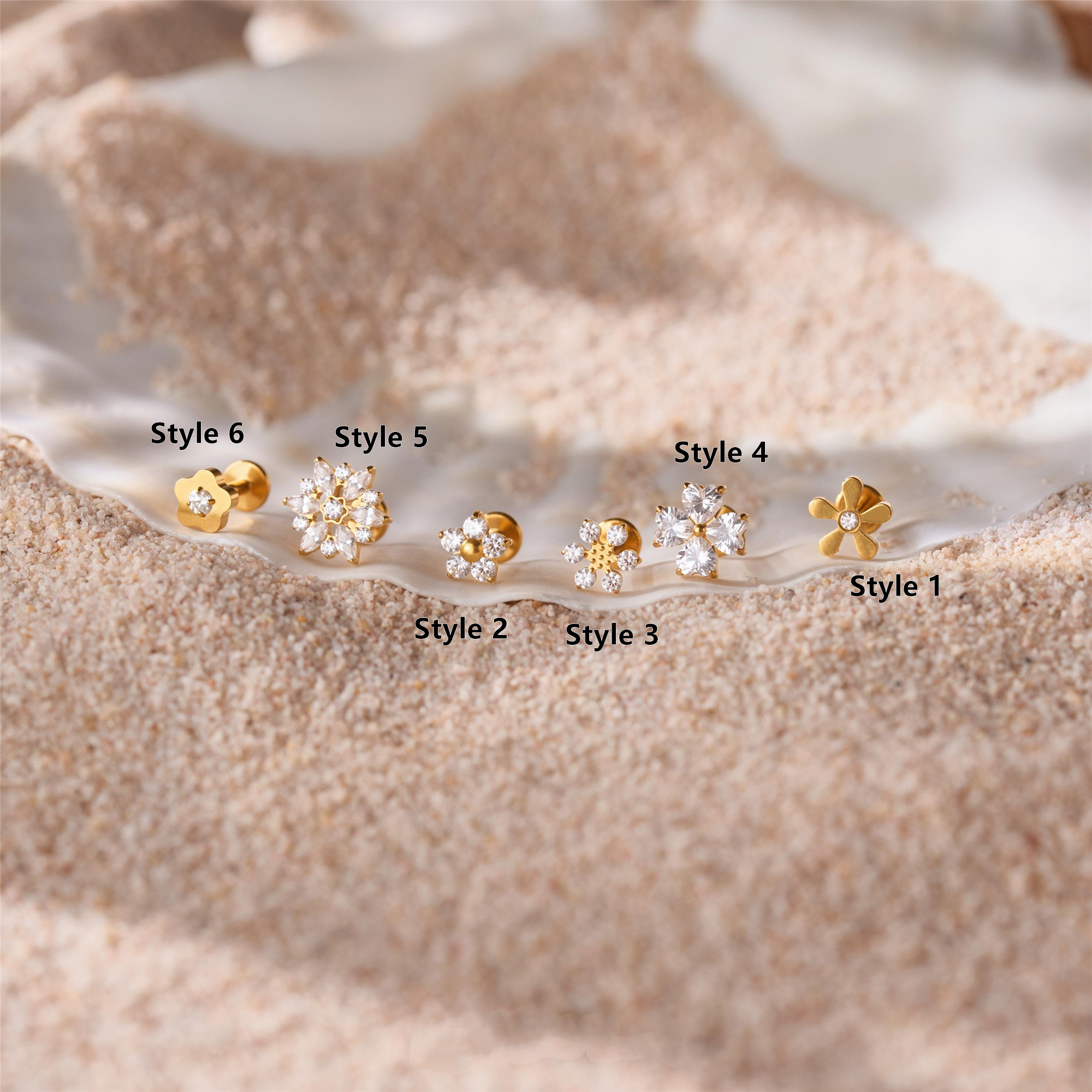 Titanium Flower Stud(1 PC)