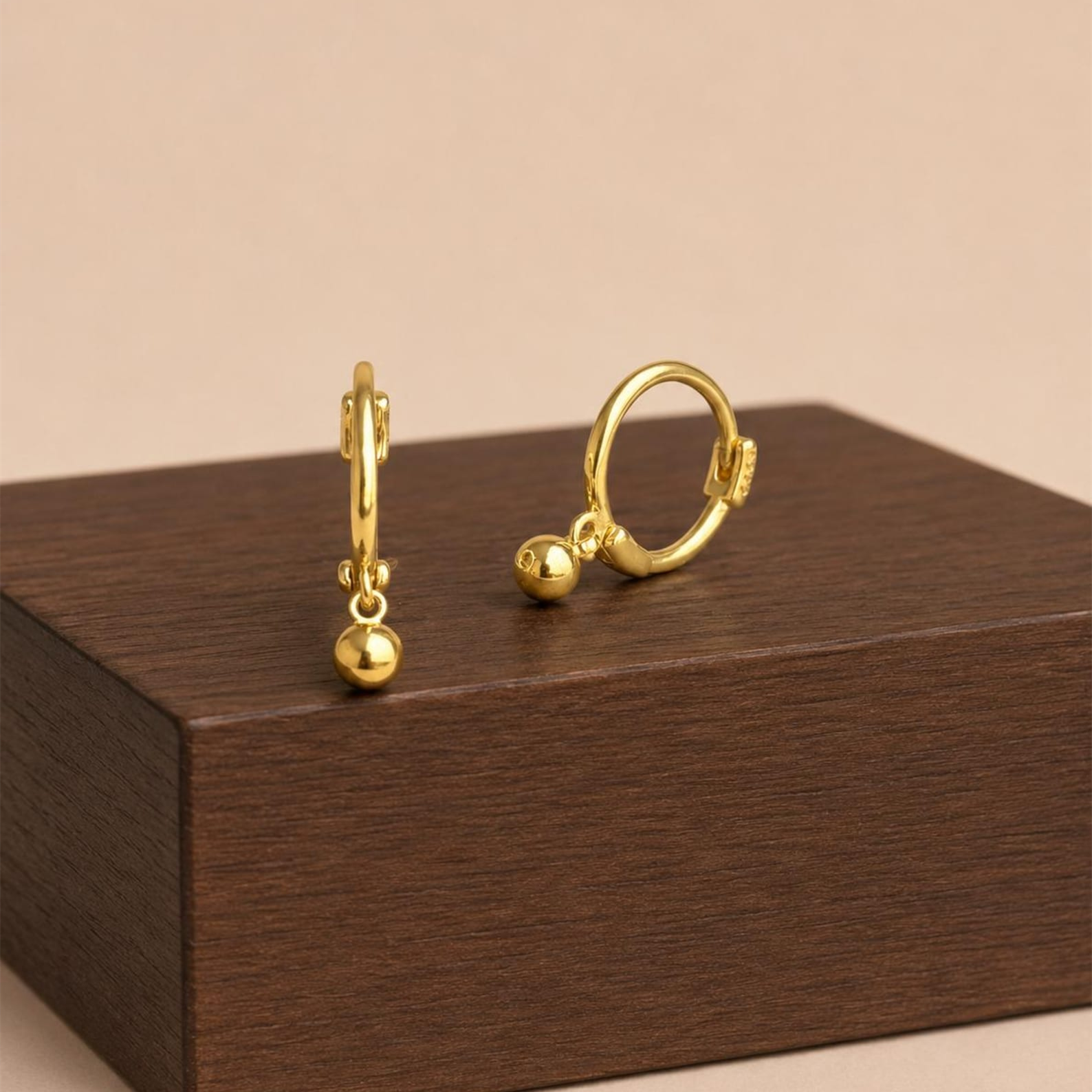Dangle Bead Hoop Earrings — A Tiny Glow in Motion
