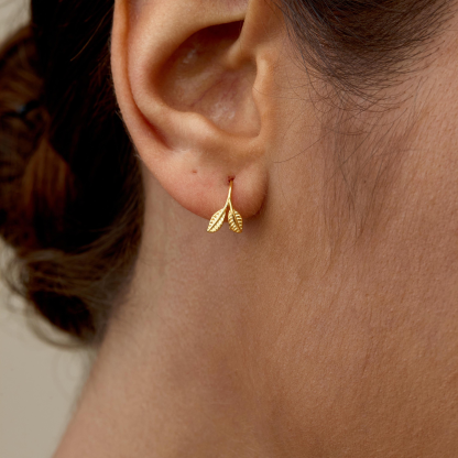 Dainty Gold Leaf Earrings (2 PCS)