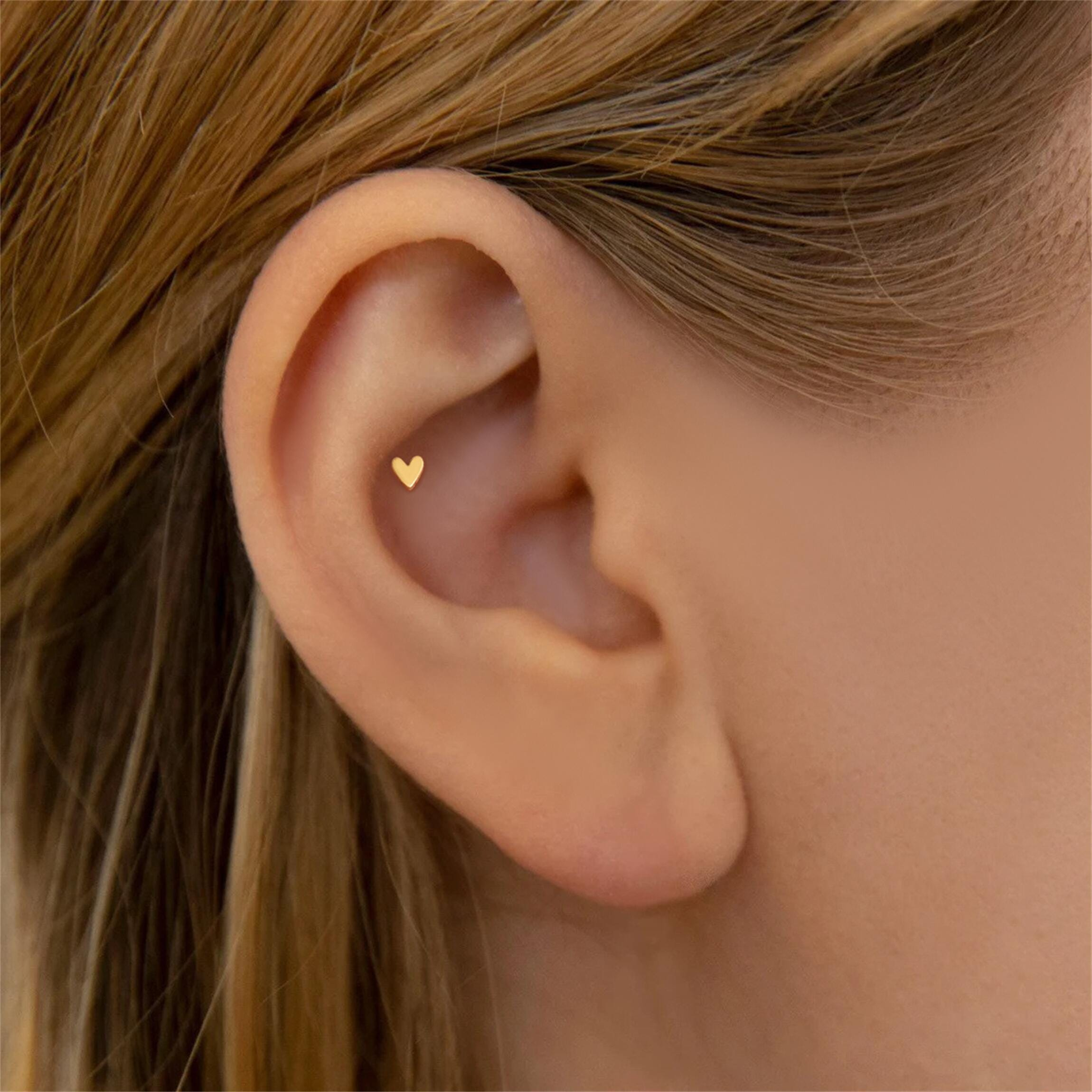 Sterling Silver Heart Flat Back Earring (1 PC)