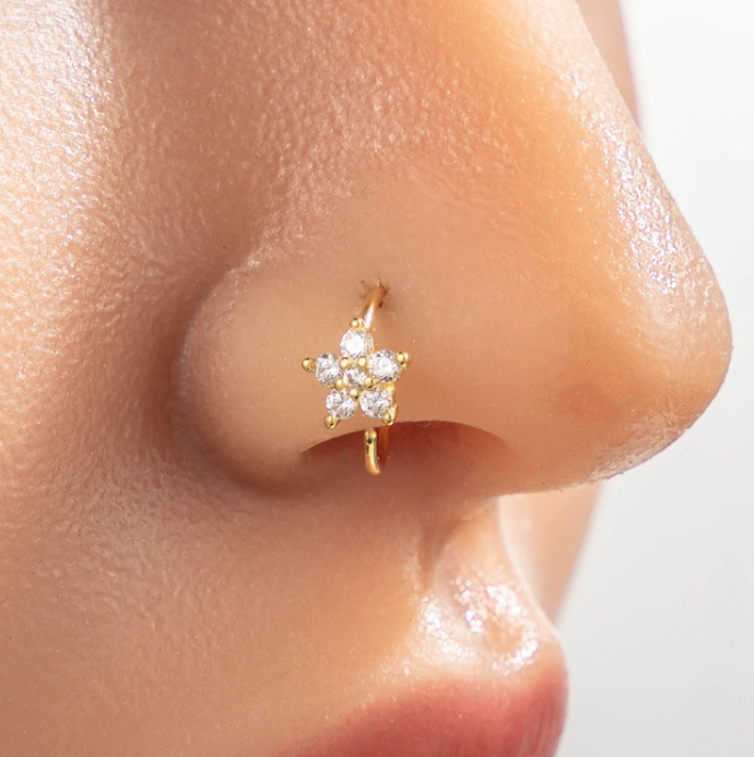 Flower Spark Nose Hoop