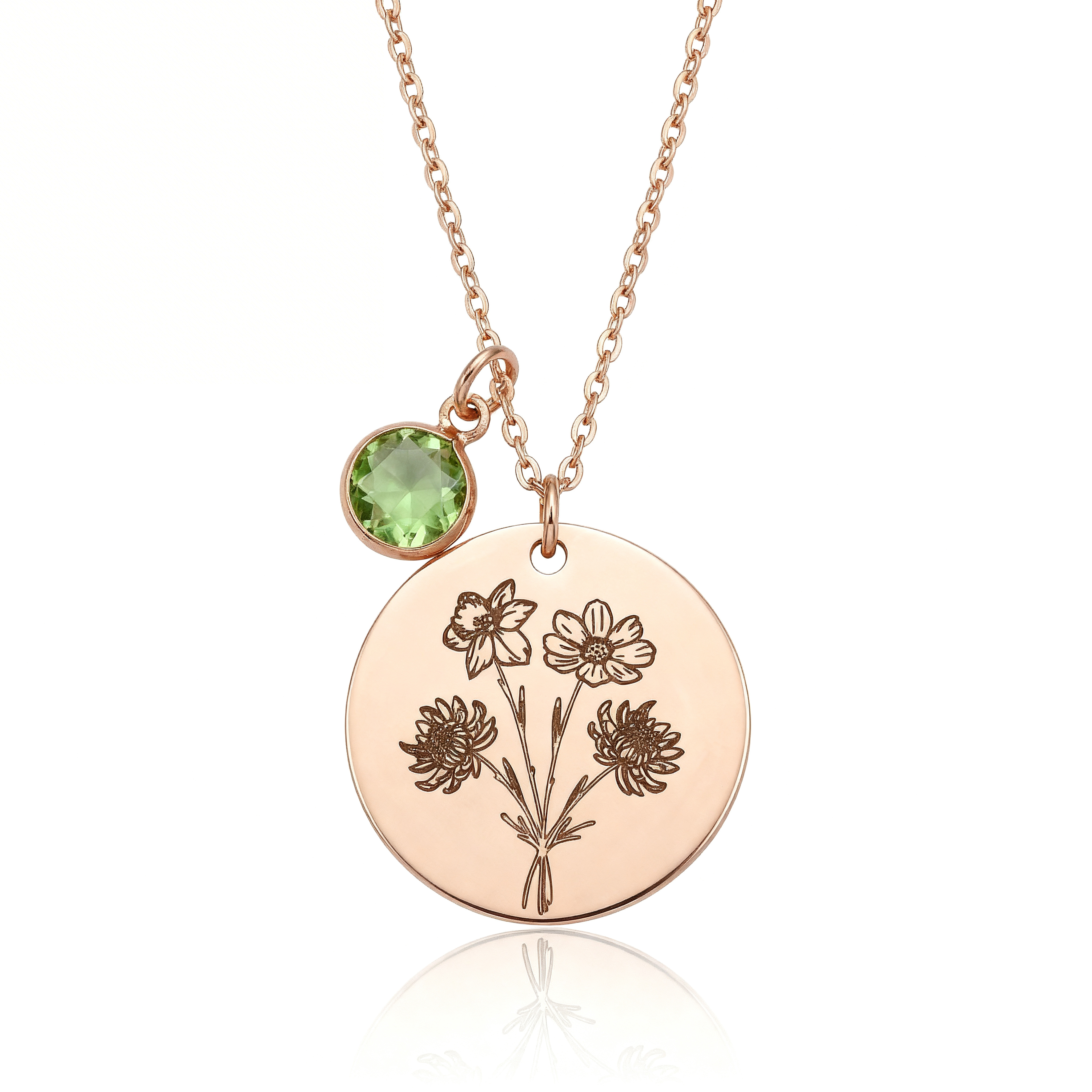 Personalized Family Bouquet Flower Necklace Combined BirthFlower