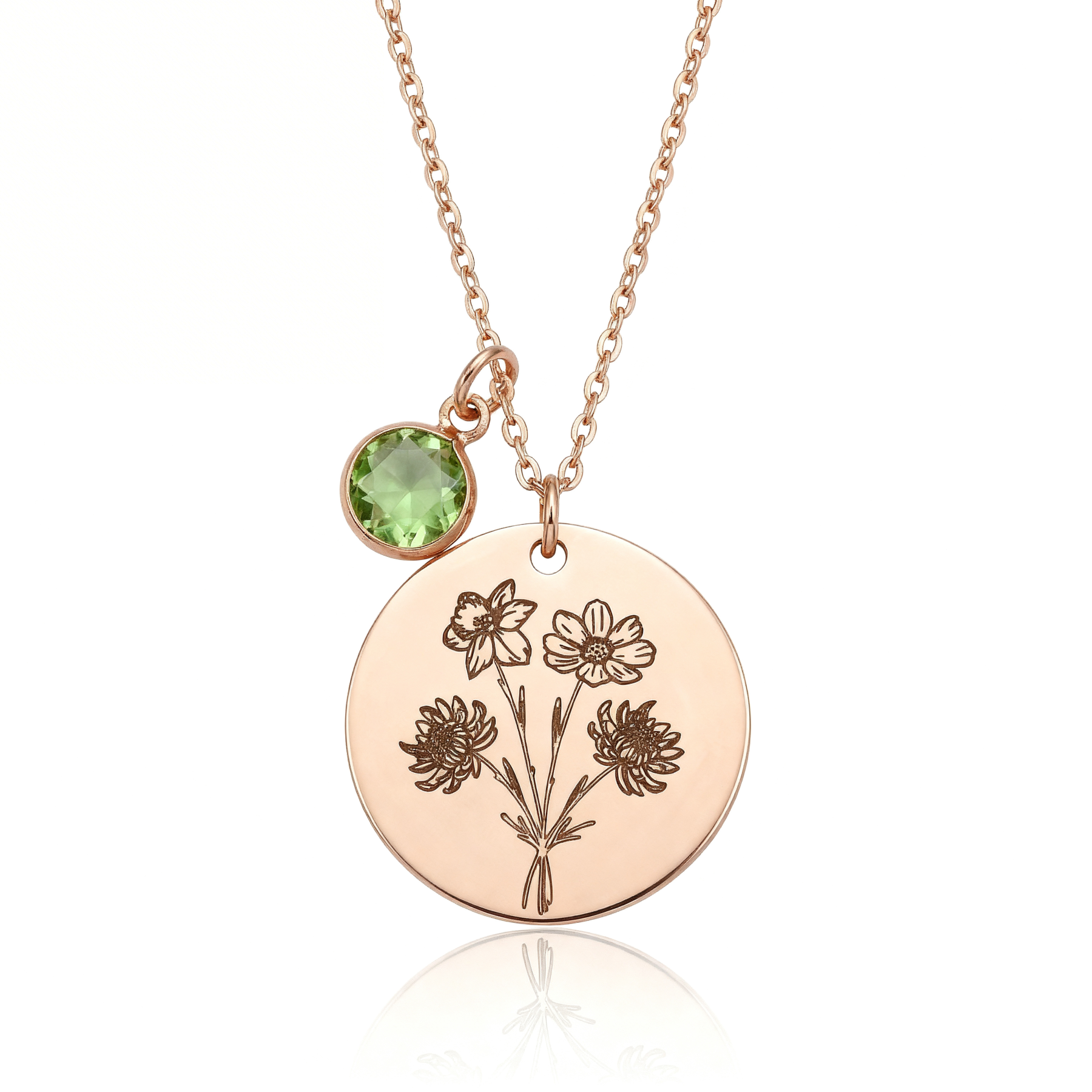 Personalized Family Bouquet Flower Necklace Combined BirthFlower