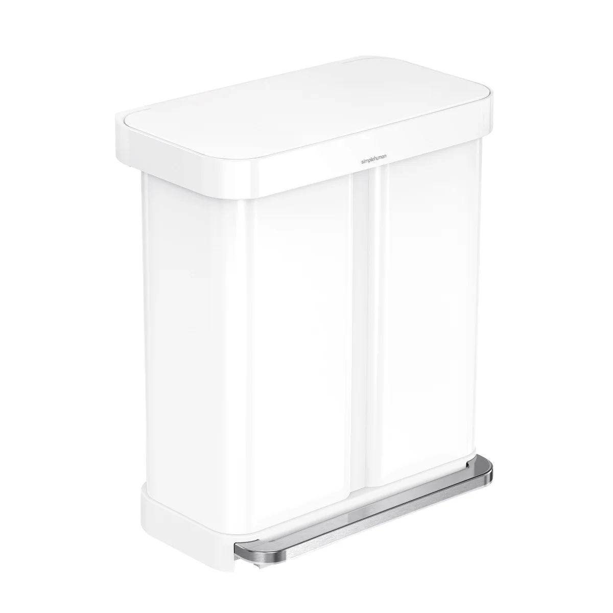 Simpleththuman 58L Dual Compartment Step Can with Plastic Lid