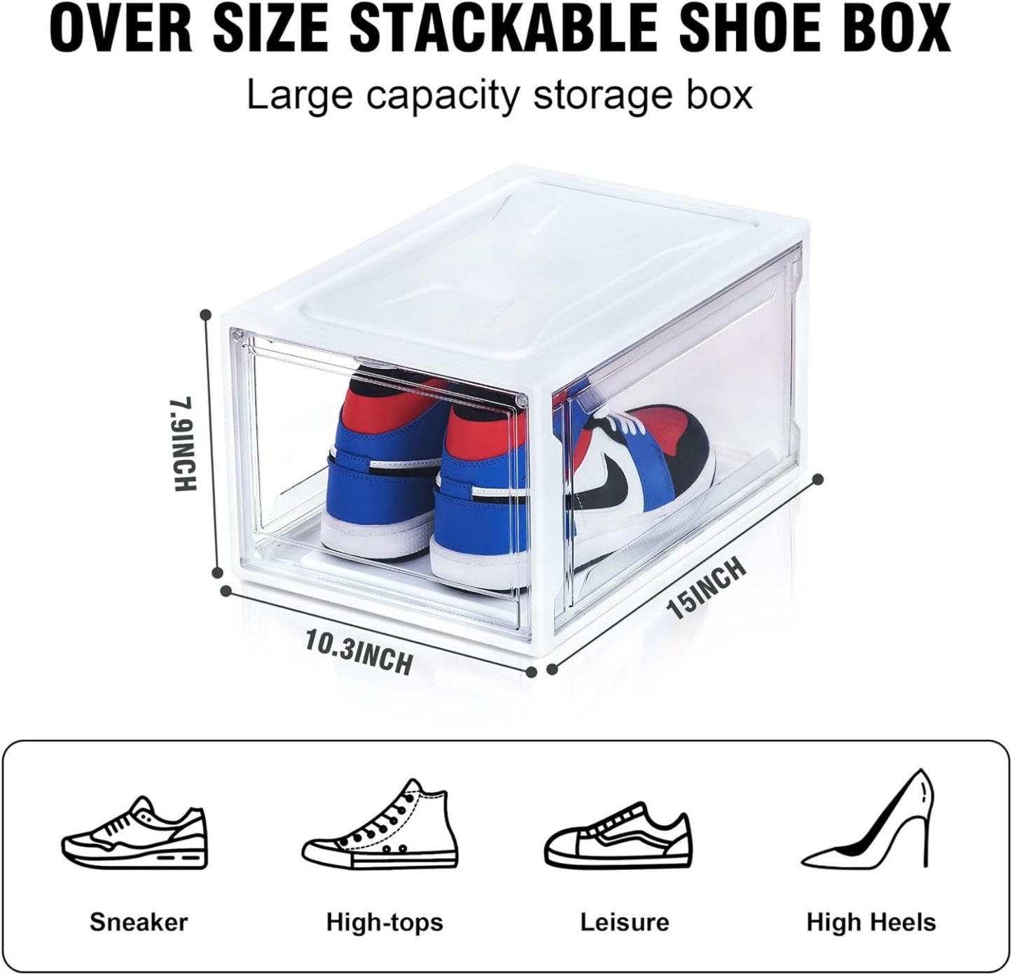Clear Acrylic Plastic Shoe Boxes Stackable