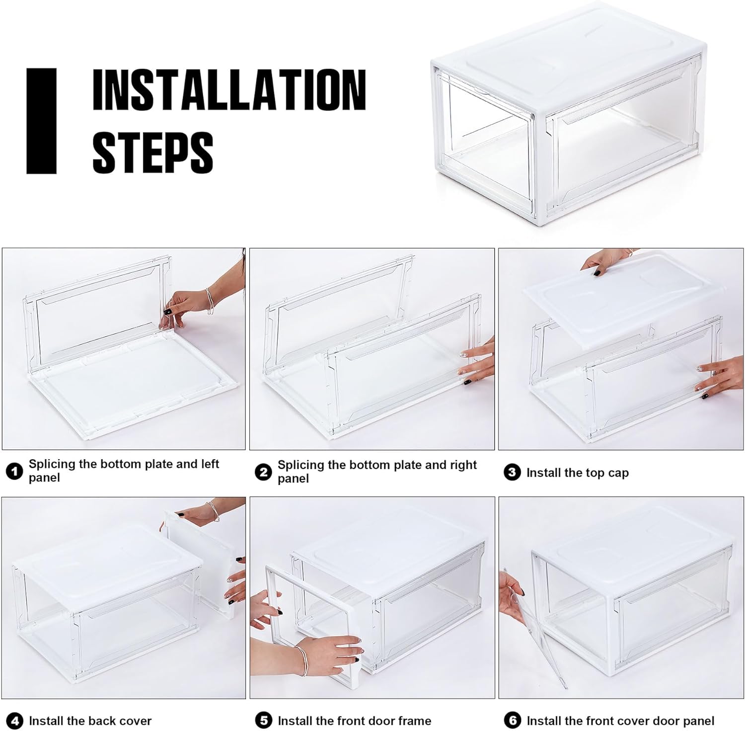 Clear Acrylic Plastic Shoe Boxes Stackable