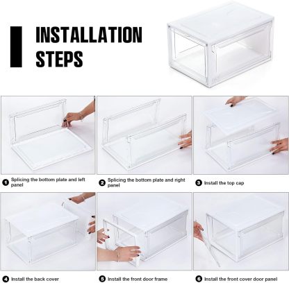 Clear Acrylic Plastic Shoe Boxes Stackable