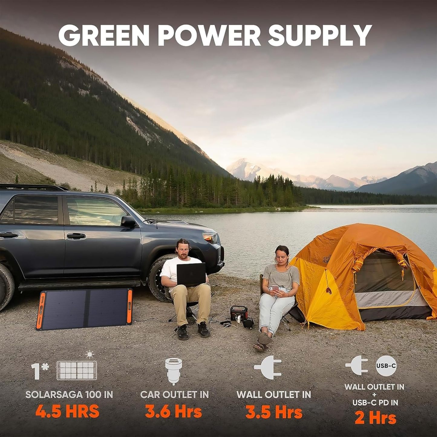 Jacthtkery Solar Generator 300 with 1XSolar Panel SolarSaga 100W