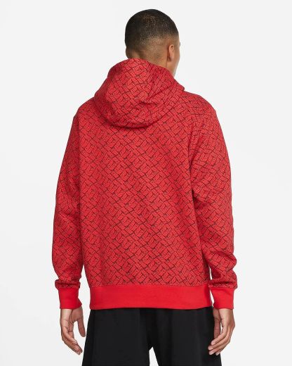 Sportswear  Men's Fleece Pullover Hoodie,University Red/Black