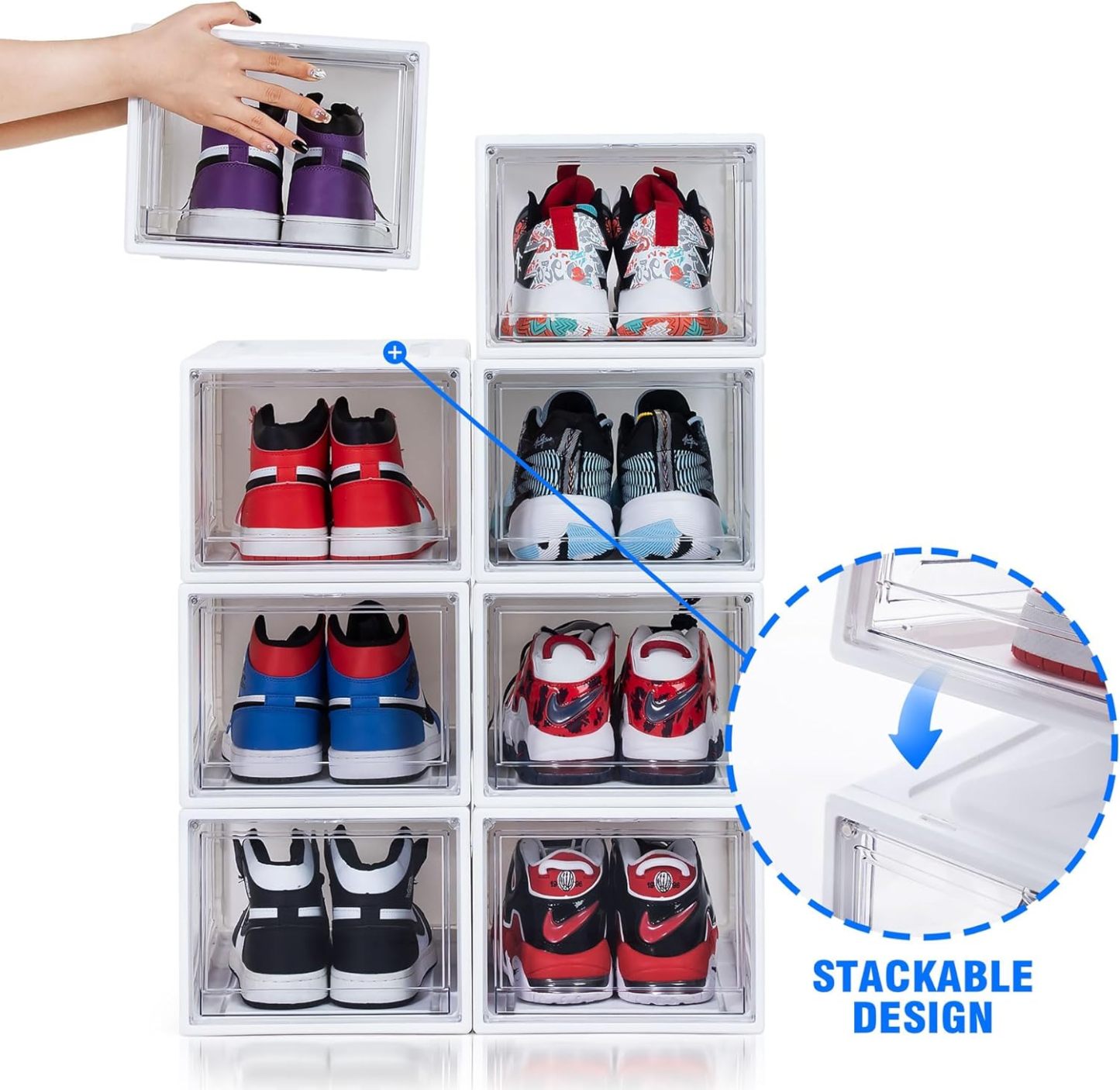Clear Acrylic Plastic Shoe Boxes Stackable
