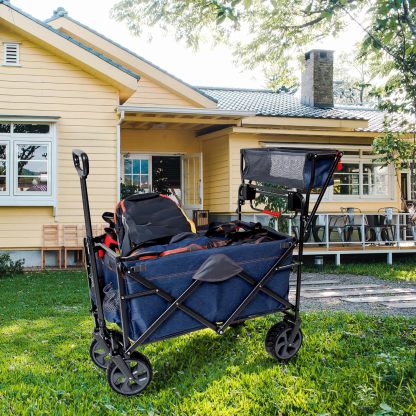 Mathtc Sports Deluxe Push Pull Folding Wagon with Brakes