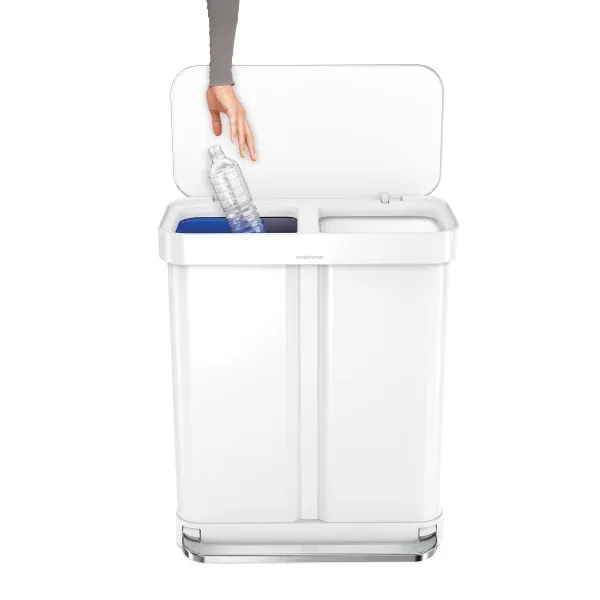 Simpleththuman 58L Dual Compartment Step Can with Plastic Lid