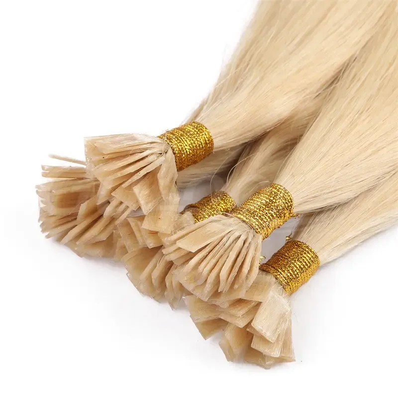 Flat Hair Wholesales 100% human Hair Extensions #613 Color