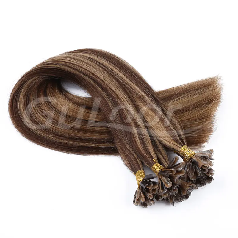 U Tip Hair Wholesales 100% human Hair Extensions #P4/27 Color