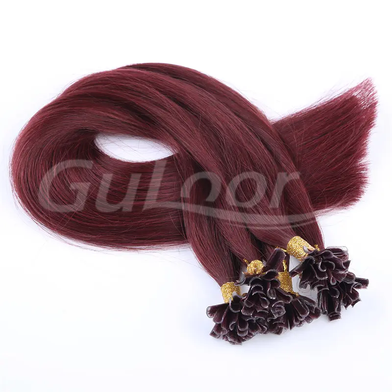 U Tip Hair Wholesales 100% human Hair Extensions #99J Color