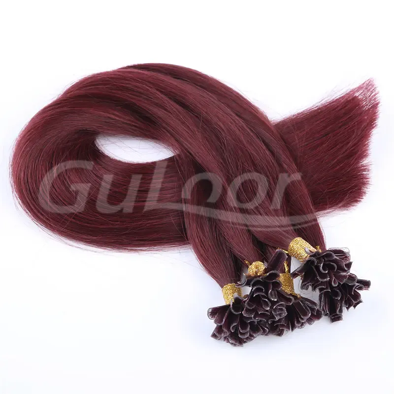 U Tip Hair Wholesales 100% human Hair Extensions #99J Color