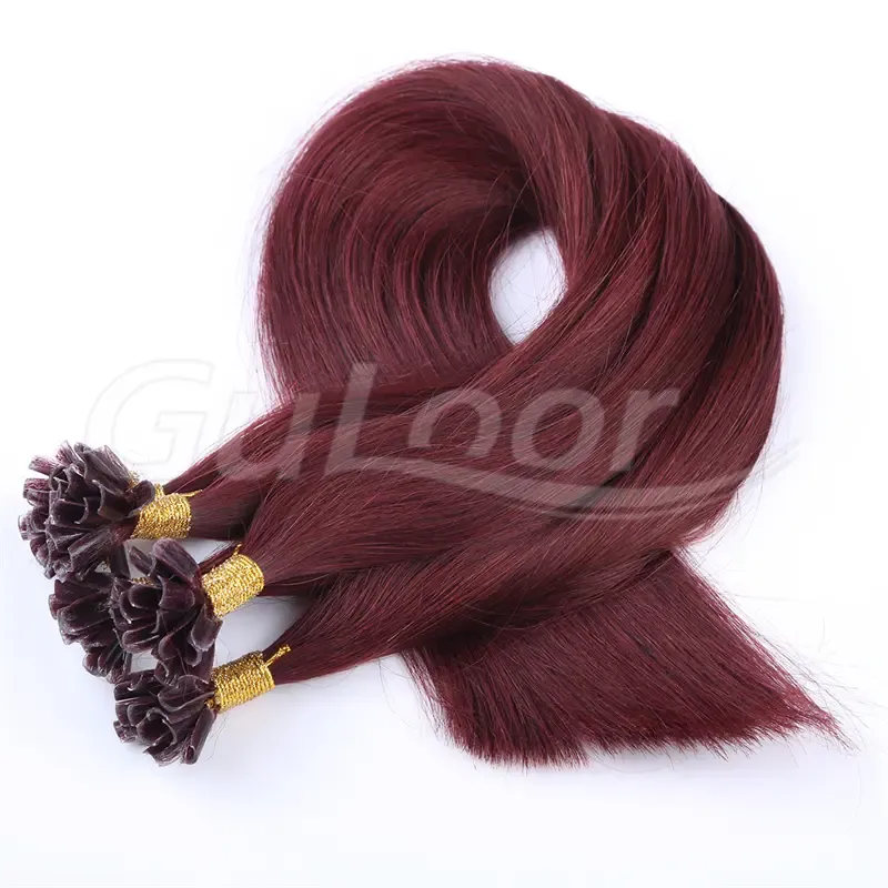 U Tip Hair Wholesales 100% human Hair Extensions #99J Color