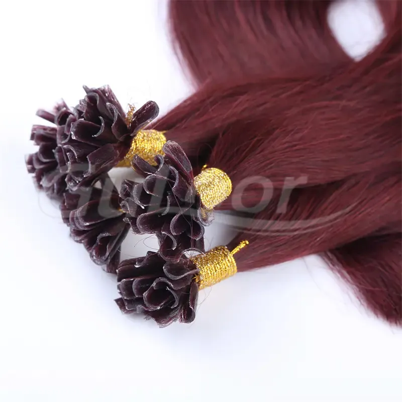 U Tip Hair Wholesales 100% human Hair Extensions #99J Color