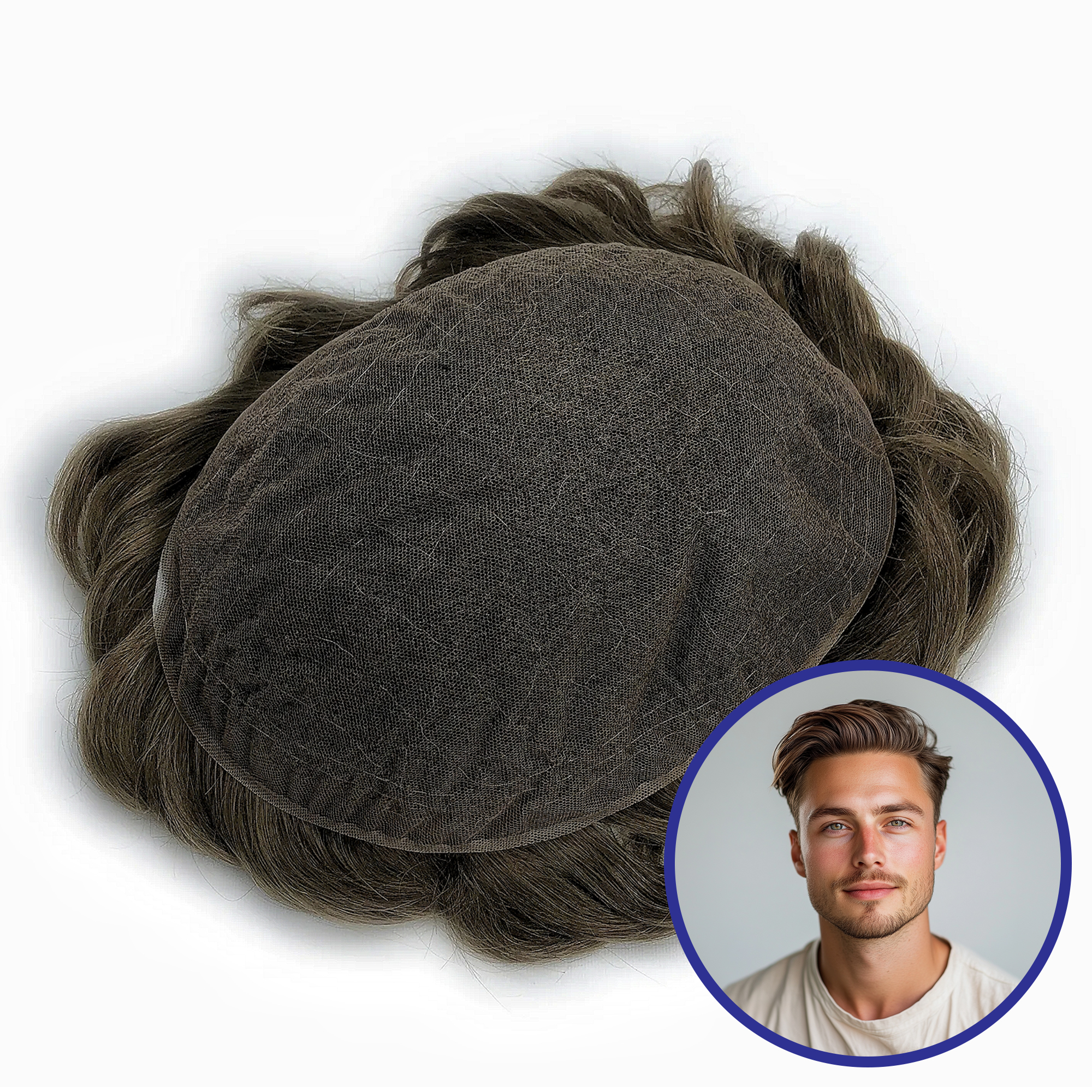 Wholesale Men Toupee In Stock #18 | French Lace Hair System  | Guloor Hair