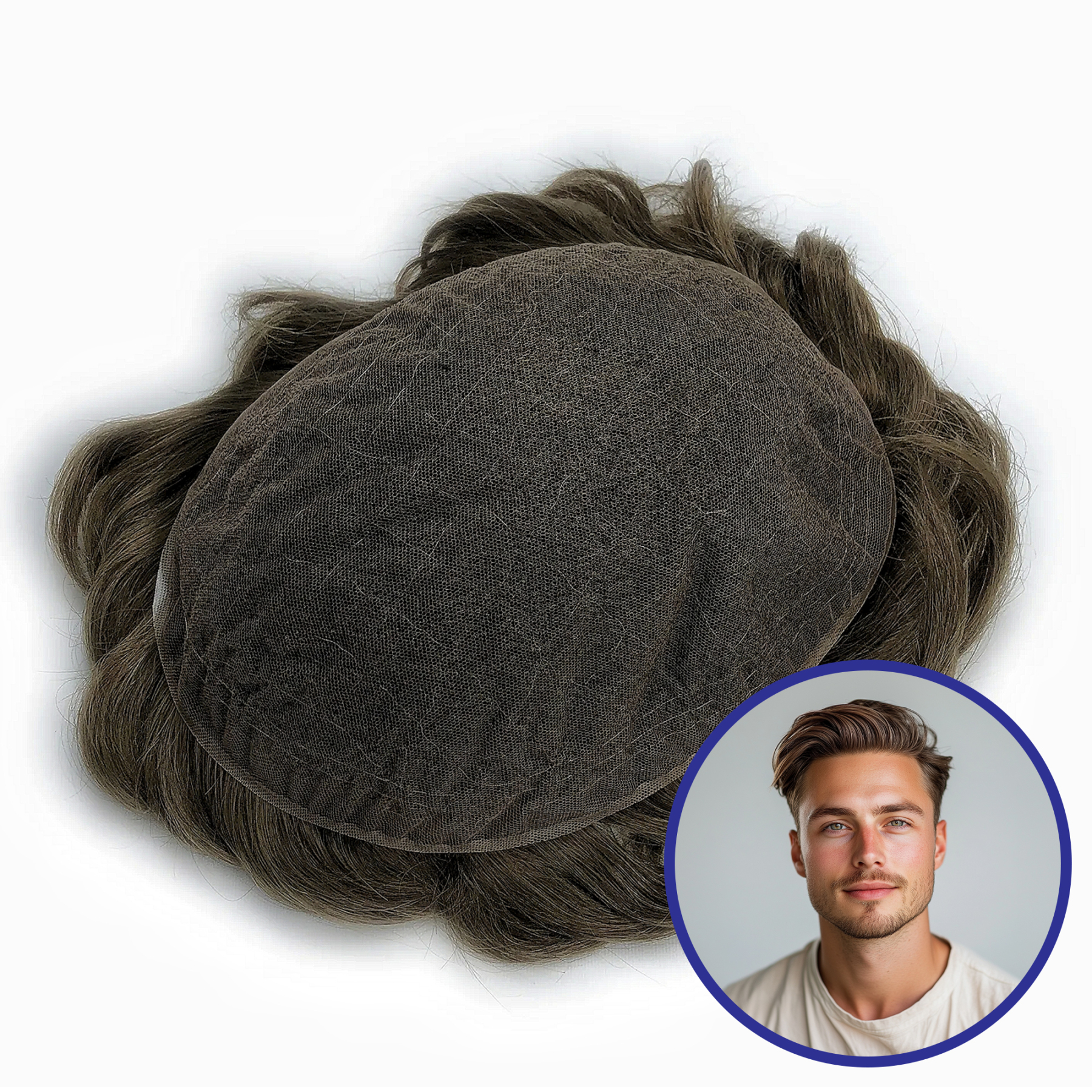 Wholesale Men Toupee In Stock #18 | French Lace Hair System  | Guloor Hair