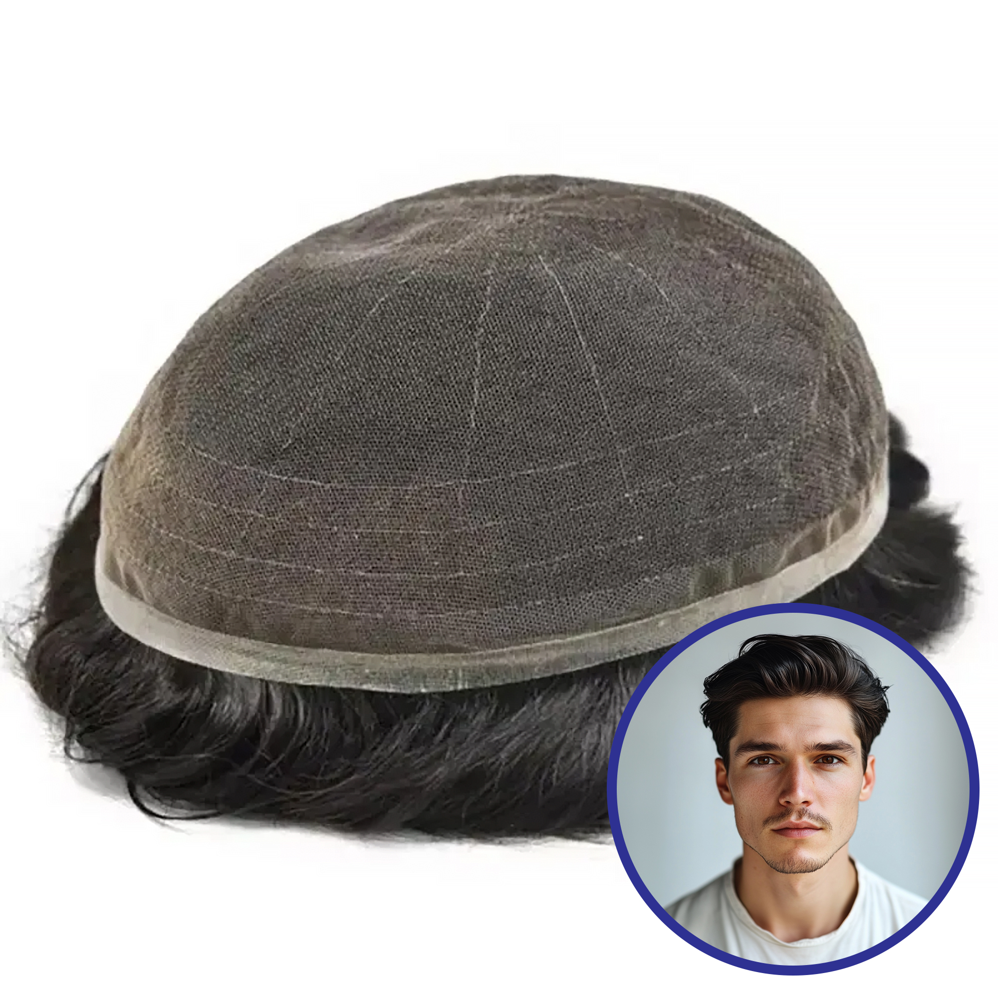 Wholesale Men Toupee In Stock #1B10 | French Lace Hair System  | Guloor Hair