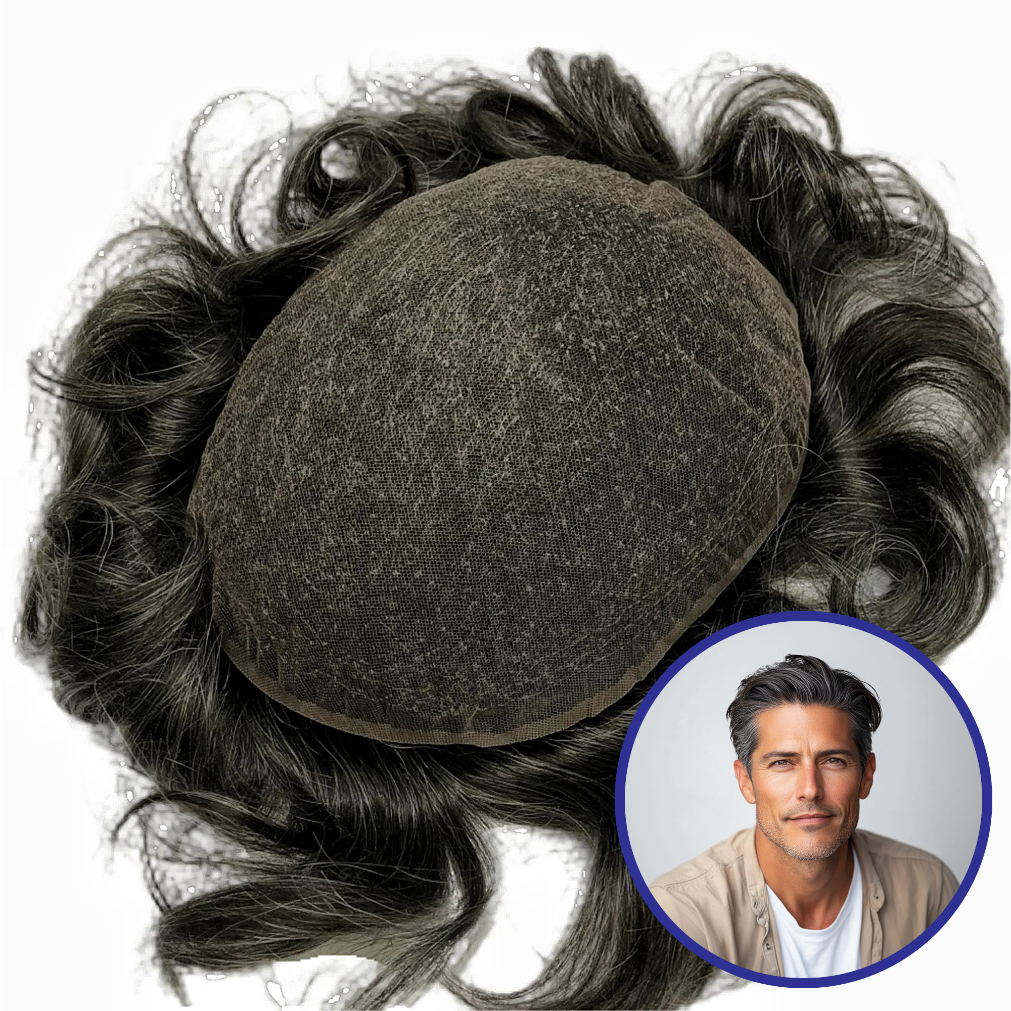 Wholesale Men Toupee #1B30 | French Lace Hair System  | Guloor Hair