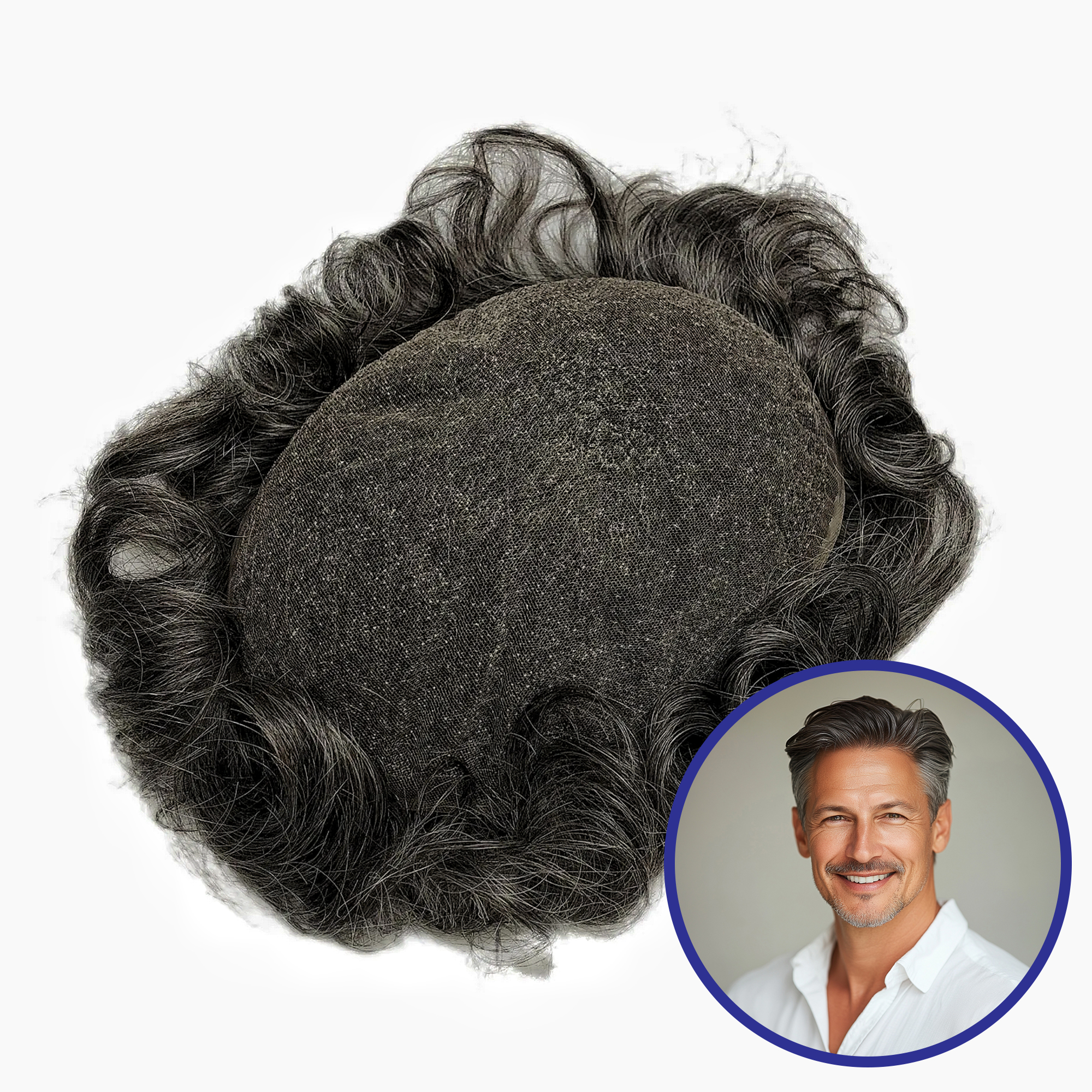 Wholesale Men Toupee #1B50 | French Lace Hair System  | Guloor Hair