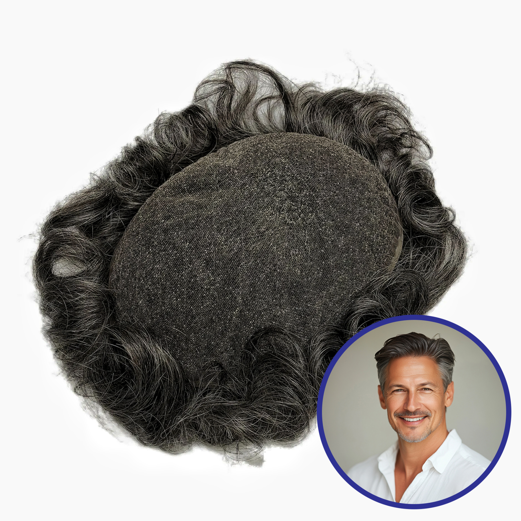 Wholesale Men Toupee #1B50 | French Lace Hair System  | Guloor Hair