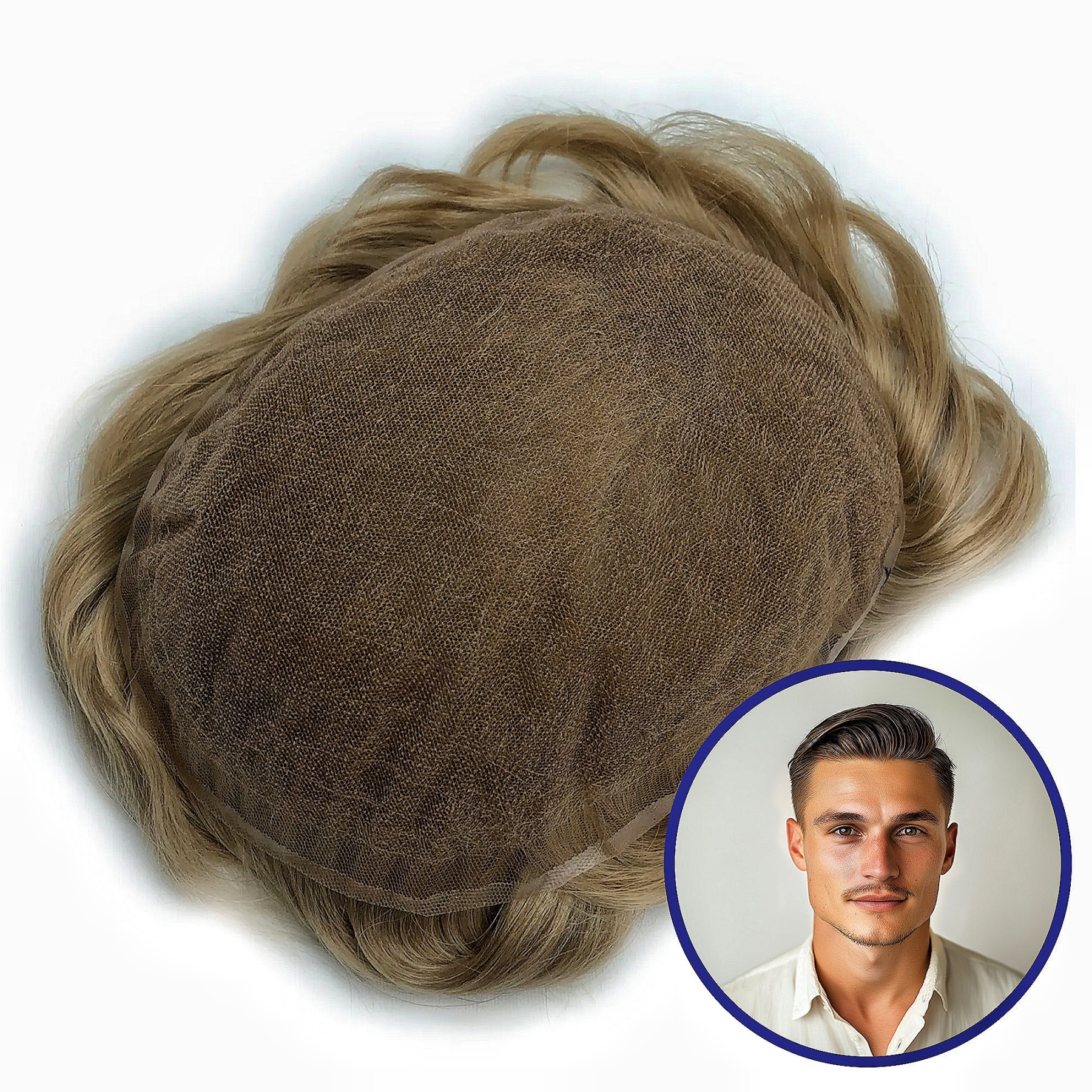 Wholesale Men Toupee In Stock #22 | French Lace Hair System  | Guloor Hair
