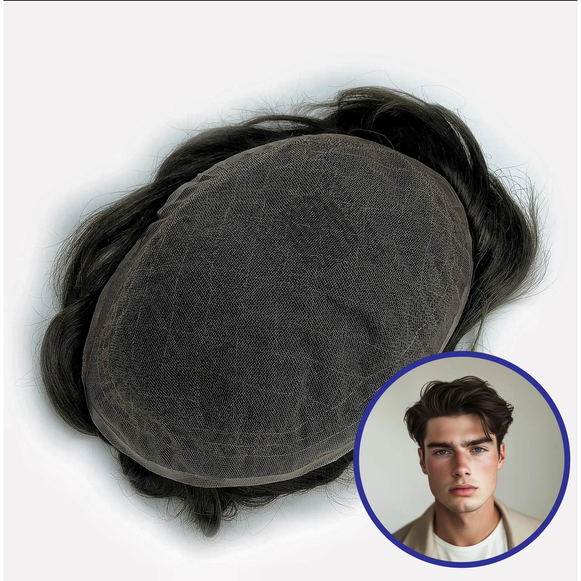 Wholesale Men Toupee In Stock #4ASH | French Lace Hair System  | Guloor Hair