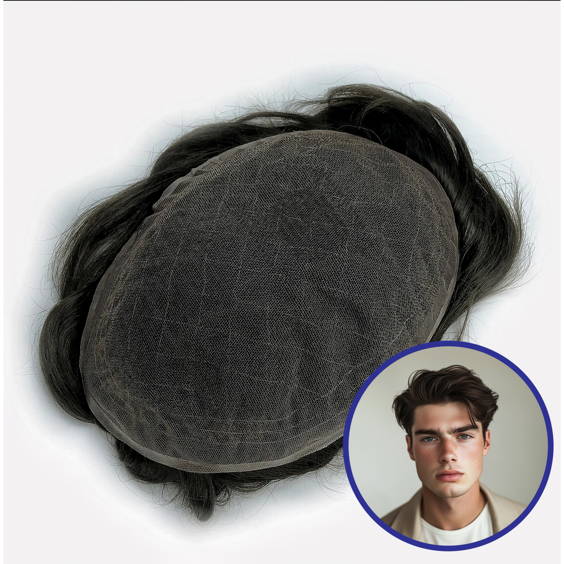Wholesale Men Toupee In Stock #4ASH | French Lace Hair System  | Guloor Hair