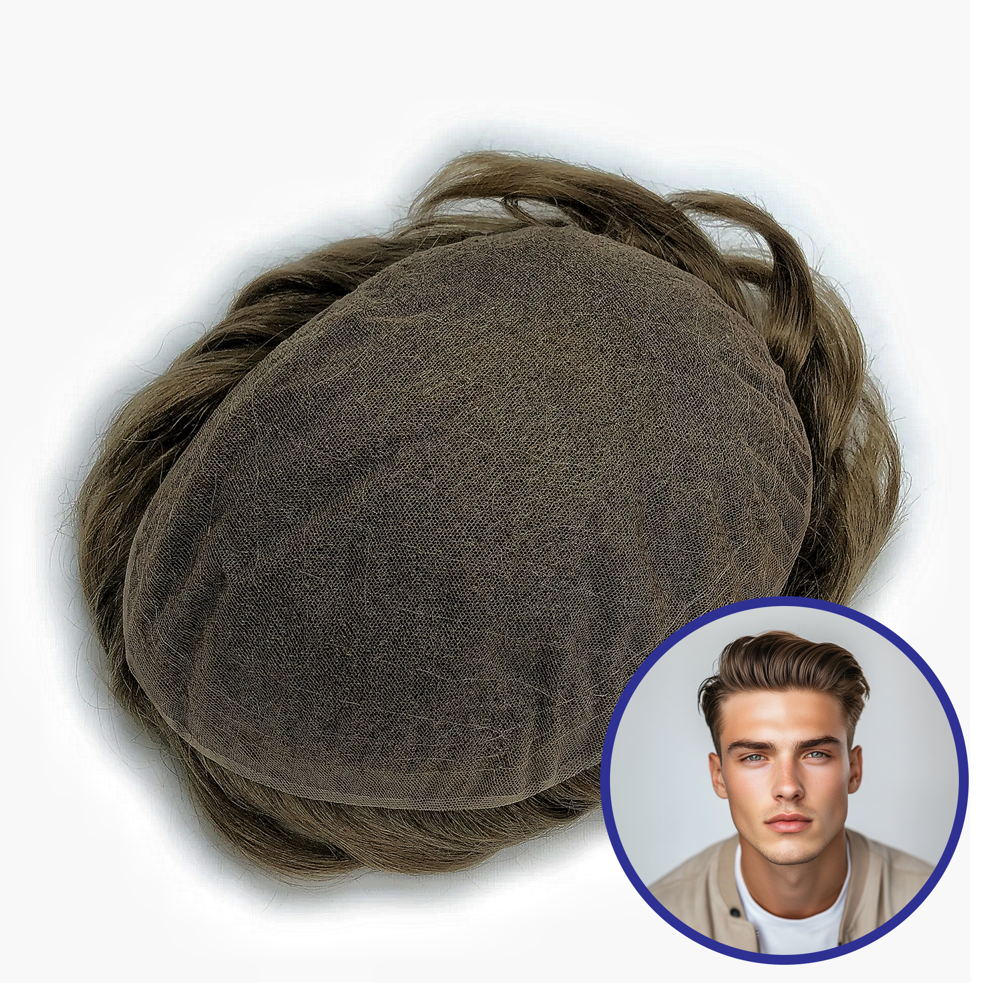 Wholesale Men Toupee In Stock #8 | French Lace Hair System  | Guloor Hair
