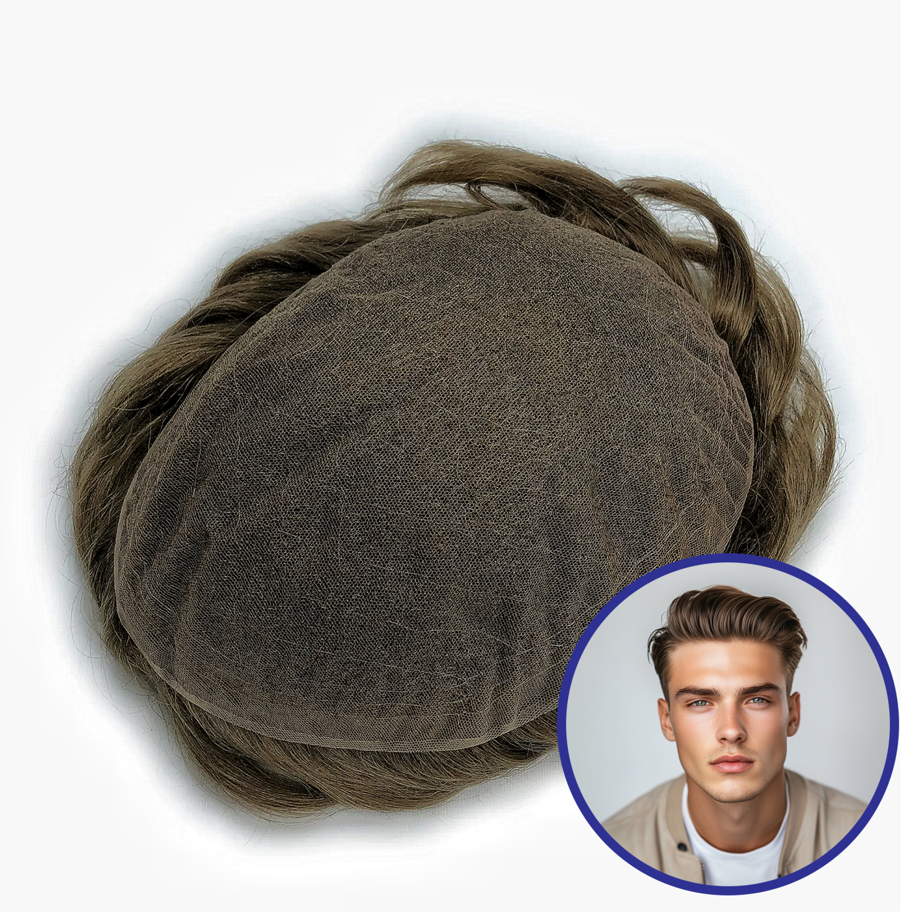 Wholesale Men Toupee In Stock #8 | French Lace Hair System  | Guloor Hair