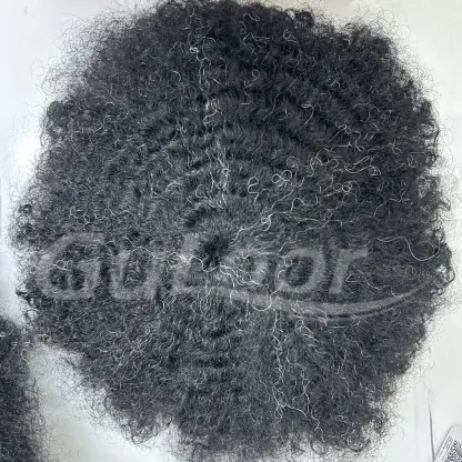 Custom Order Soft Micro Mesh Color #1 With 5% Grey African Style 15mm Men's toupee