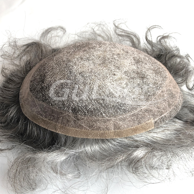 Double 0.12mono base and pu perimeter man hair systems