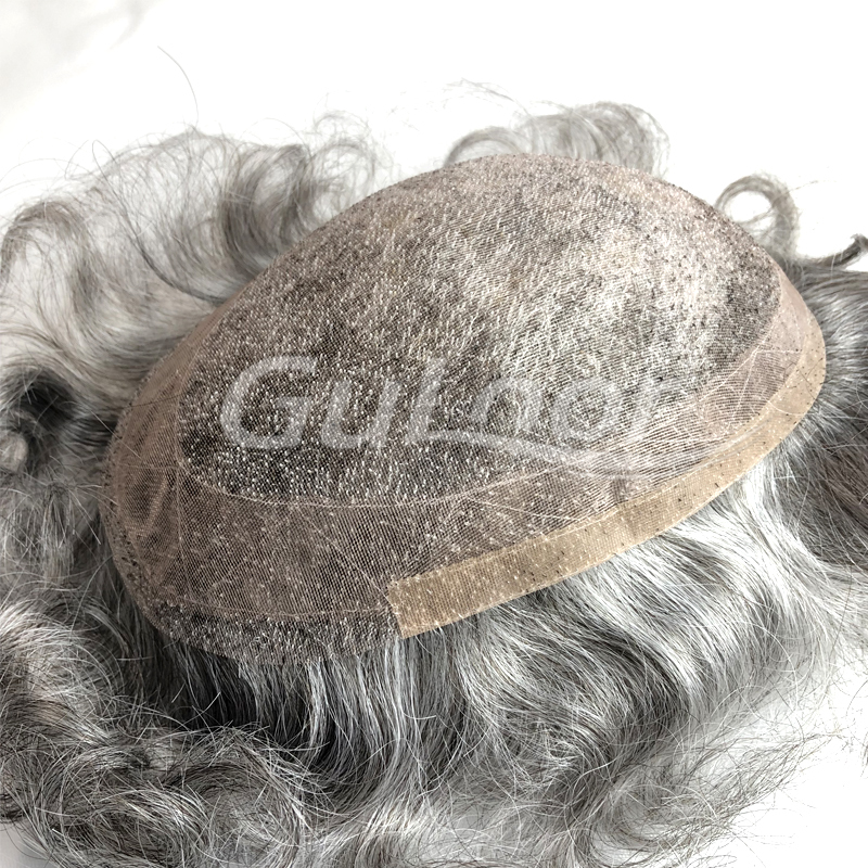 Double 0.12mono base and pu perimeter man hair systems