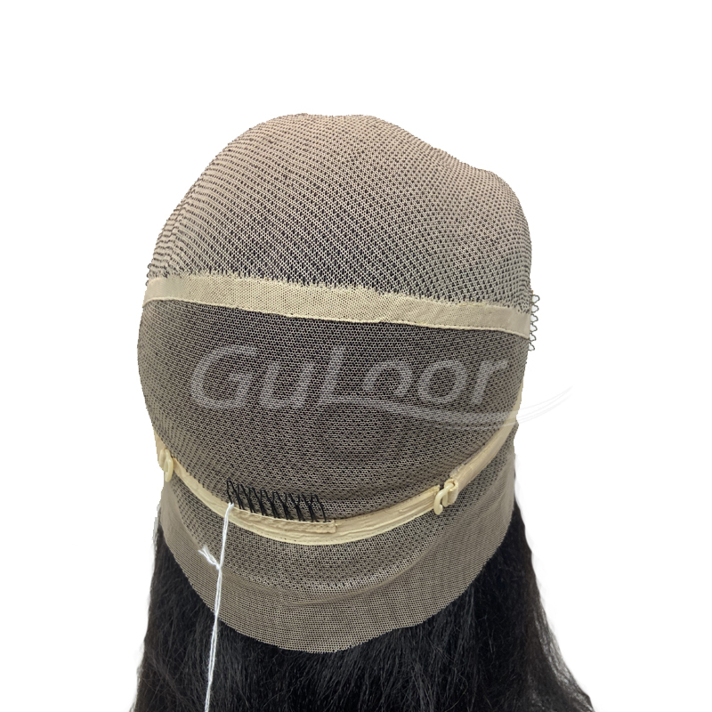 Brazilian human hair Yaki Straight Full Lace Wig