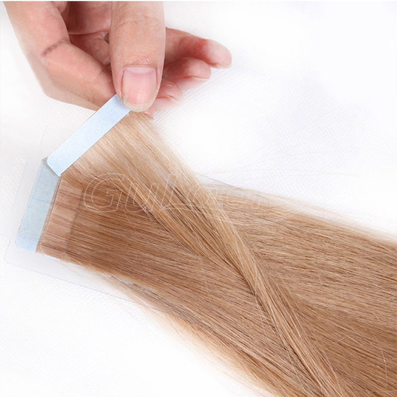 Full Cuticle 100% Russian Tape In Human Hair Extensions,Double Drawn Tape Hair Extensions