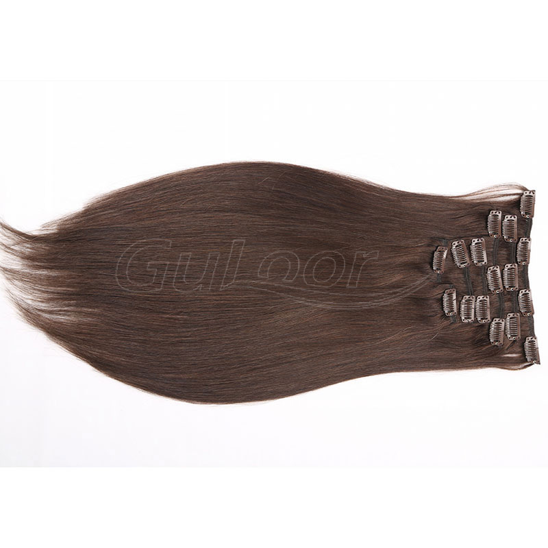 Wholesale 100% human hair colored virgin remy clip in hair extension