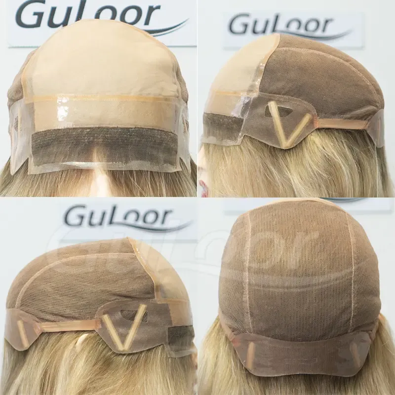 New Stock Jewish Medical Wigs14Inches Silk Top Front Lace All Hand Tied Made Color#7/101 100% Chineses Virgin Hair-Guloor