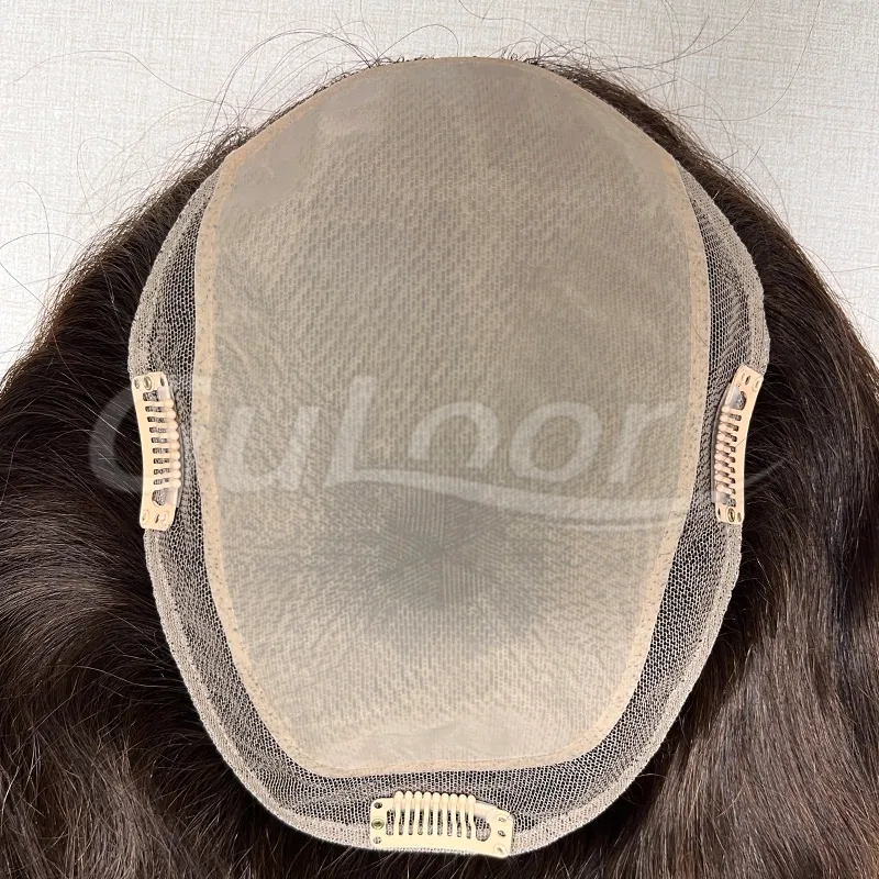 Silk Top topper Color #2 European Hair base size 6 by 8 | Guloor Hair