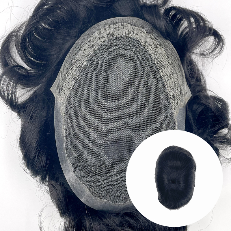 French Lace hair system | A8 | Lace Front Men's Hairpieces | Guloor Hair