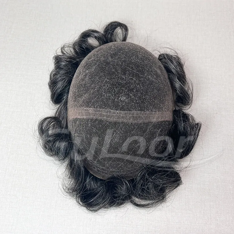 men lace toupee double lace base in the middle--Guloor Hair